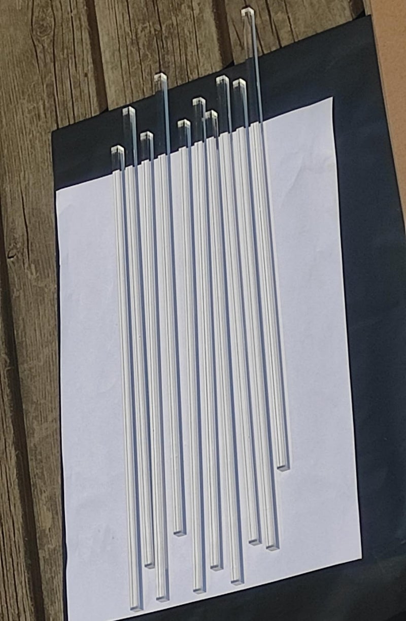 Eliphs Clear Acrylic Square Rods PLEXIGLASS Lucite Plastic Rod (1/4" x1/4",10pcs, Acrylic Square rods-12in) - Image 3